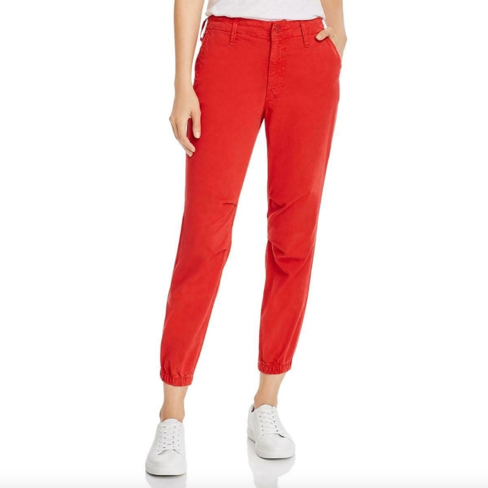 MOTHER No Zip Misfit Red Cropped Lounge Pants NWT